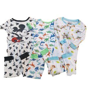 Bundle (5) Toddler Boys Pajamas 2 Piece Pajama Set Disney Mickey Toy Story 3T